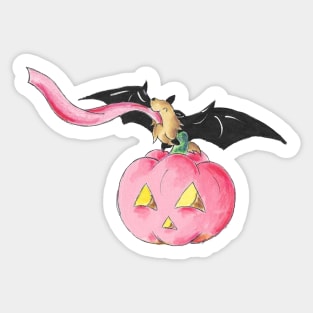 Pink Pumpkin Bat Sticker